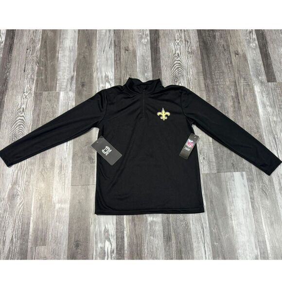 Size Large (14/16) - NFL New Orleans Saints Quarter Zip Long Sleeve - Picture 1 of 3